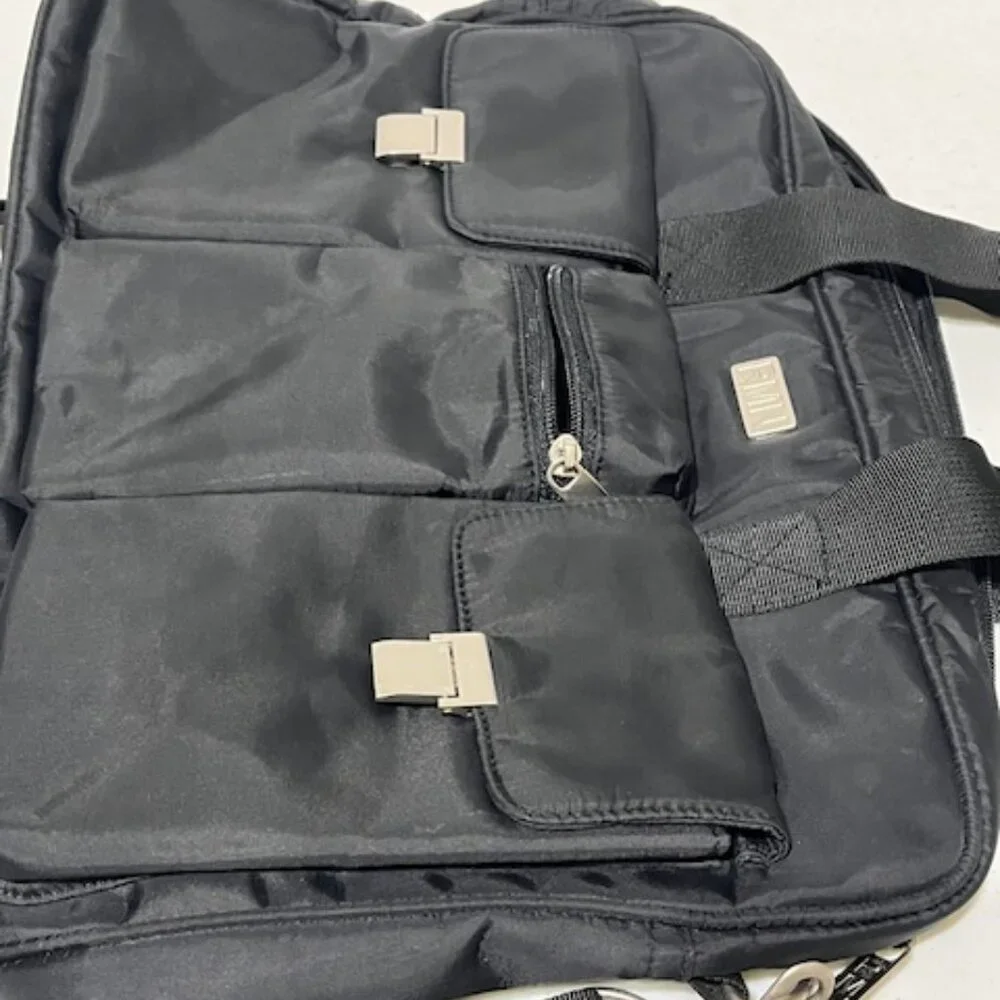 Black RMN Nylon Travel Messenger Laptop Notebook Tote Case Bag